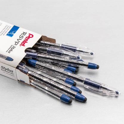 Pentel RSVP STYLUS Ballpoint Pen, (0.7mm) Fine Line, Blue Ink (BK90L-C), 48 Dozen