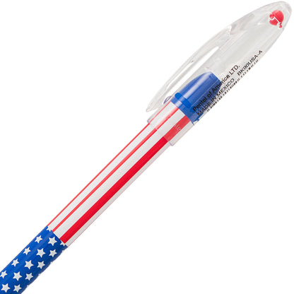 Pentel RSVP Ballpoint Pen, (0.7mm) Fine Line, Flag Barrel, Black Ink (BK90USA-A)