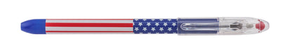 Pentel RSVP Ballpoint Pen, (0.7mm) Fine Line, Flag Barrel, Black Ink (BK90USA-A)