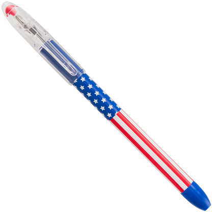 Pentel RSVP Ballpoint Pen, (0.7mm) Fine Line, Flag Barrel, Black Ink (BK90USA-A)