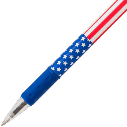 Pentel RSVP Ballpoint Pen, (0.7mm) Fine Line, Flag Barrel, Black Ink (BK90USA-A)