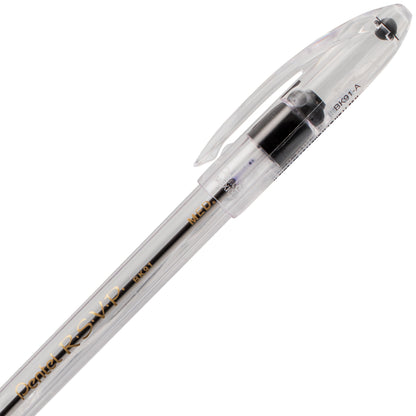 Pentel RSVP Ballpoint Pen, (1.0mm) Medium Line, Black Ink (BK91-A), 48 Dozen