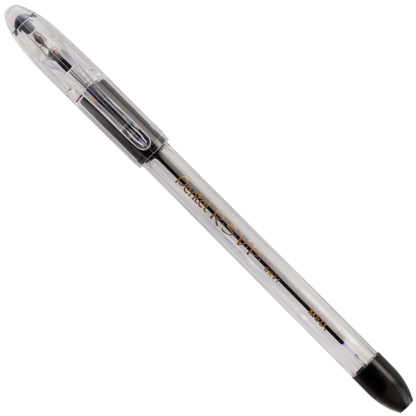 Pentel RSVP Ballpoint Pen, (1.0mm) Medium Line, Black Ink (BK91-A), 48 Dozen