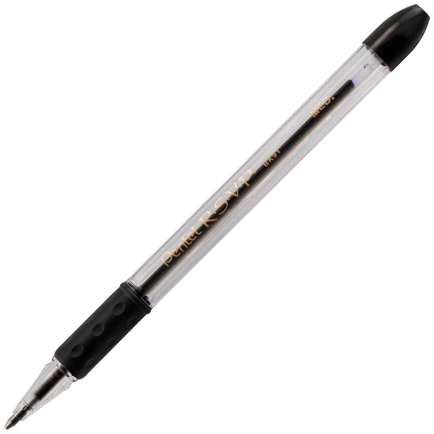 Pentel RSVP Ballpoint Pen, (1.0mm) Medium Line, Black Ink (BK91-A), 48 Dozen