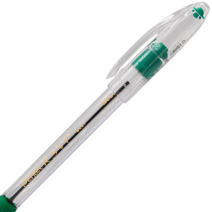 Pentel RSVP Ballpoint Pen, (1.0mm) Medium Line, Green Ink (BK91-D)