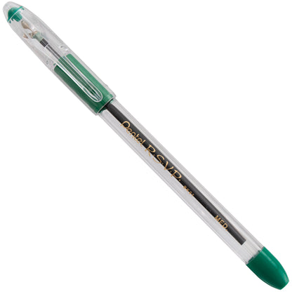 Pentel RSVP Ballpoint Pen, (1.0mm) Medium Line, Green Ink (BK91-D)