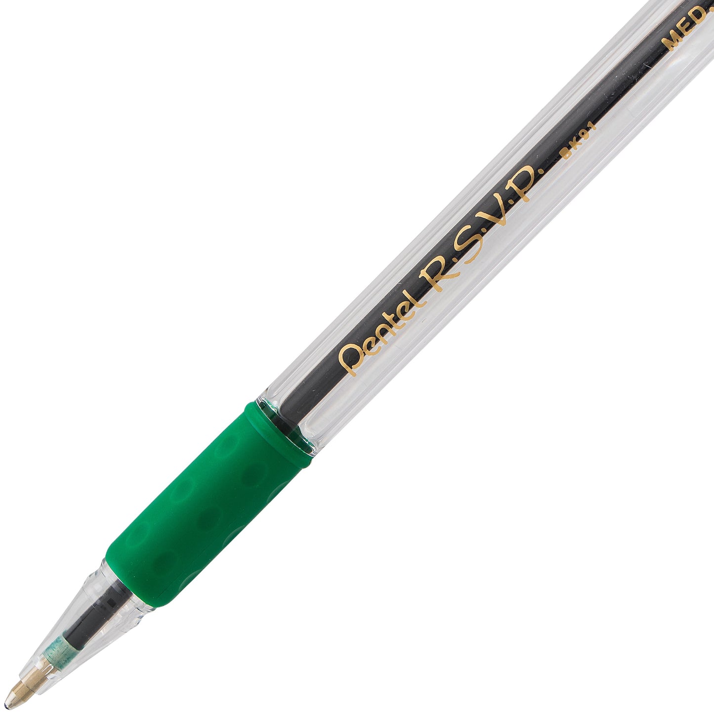 Pentel RSVP Ballpoint Pen, (1.0mm) Medium Line, Green Ink (BK91-D)