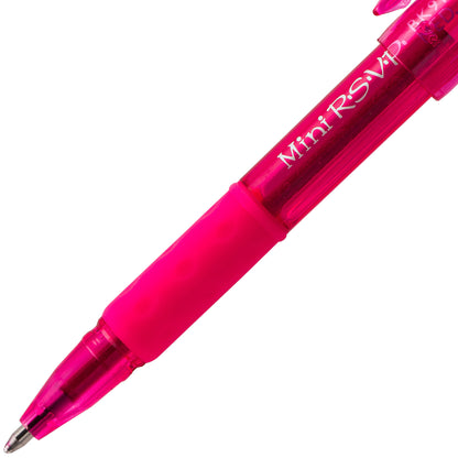 RSVP Mini Ballpoint Pen, (1.0mm) Medium Line, PInk Ink (BK91MNP-P)