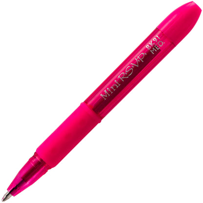 RSVP Mini Ballpoint Pen, (1.0mm) Medium Line, PInk Ink (BK91MNP-P)