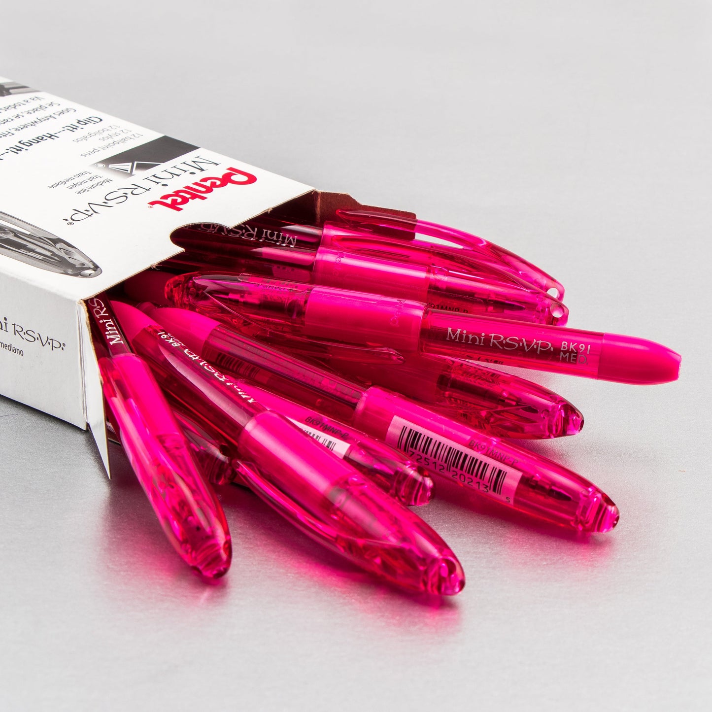 RSVP Mini Ballpoint Pen, (1.0mm) Medium Line, PInk Ink (BK91MNP-P)