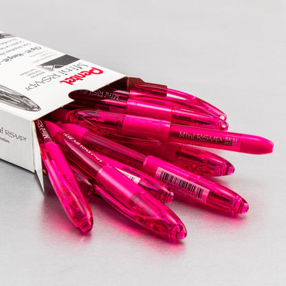 RSVP Mini Ballpoint Pen, (1.0mm) Medium Line, PInk Ink (BK91MNP-P)