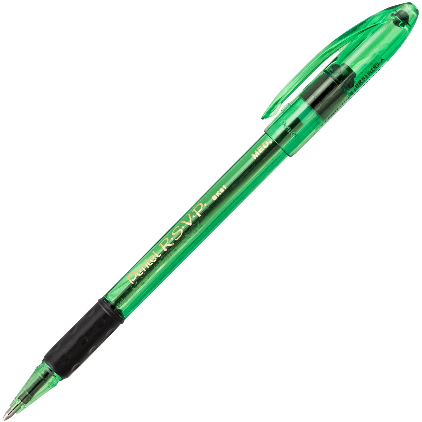 RSVP Razzle-Dazzle Ballpoint Pen, (1.0mm) Medium Line, Green Barrel, Black Ink (BK91RDD-A)