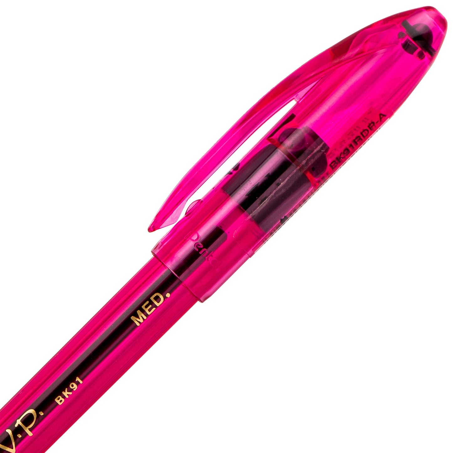 Pentel RSVP Razzle-Dazzle Ballpoint Pen, (1.0mm) Medium Line, Pink Barrel, Black Ink (BK91RDP-A)