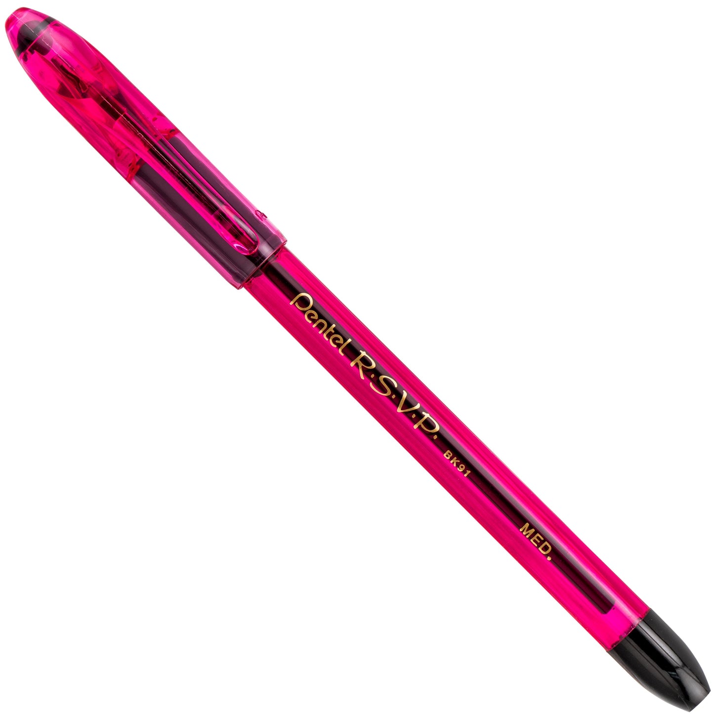 Pentel RSVP Razzle-Dazzle Ballpoint Pen, (1.0mm) Medium Line, Pink Barrel, Black Ink (BK91RDP-A)