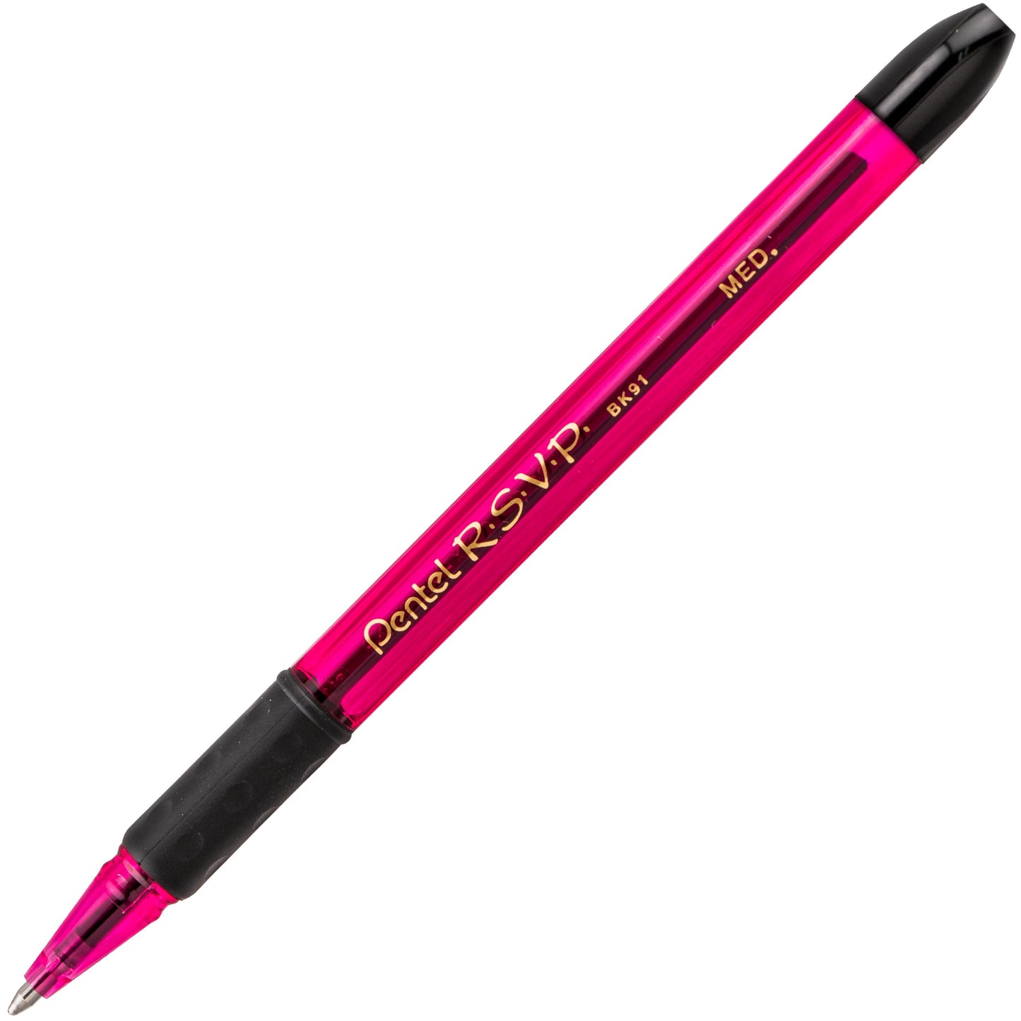 Pentel RSVP Razzle-Dazzle Ballpoint Pen, (1.0mm) Medium Line, Pink Barrel, Black Ink (BK91RDP-A)