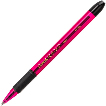 Pentel RSVP Razzle-Dazzle Ballpoint Pen, (1.0mm) Medium Line, Pink Barrel, Black Ink (BK91RDP-A)