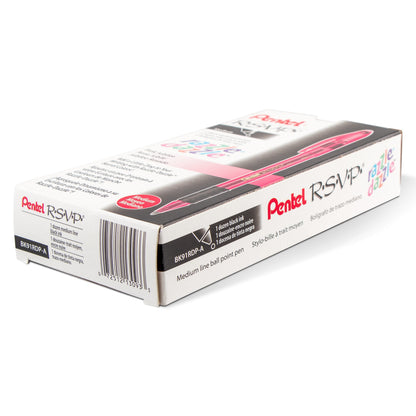 Pentel RSVP Razzle-Dazzle Ballpoint Pen, (1.0mm) Medium Line, Pink Barrel, Black Ink (BK91RDP-A)