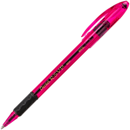 Pentel RSVP Razzle-Dazzle Ballpoint Pen, (1.0mm) Medium Line, Pink Barrel, Black Ink (BK91RDP-A)
