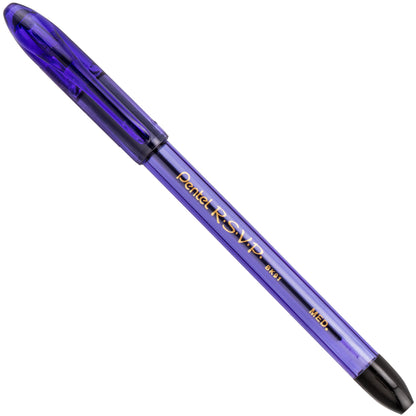 RSVP Razzle-Dazzle Ballpoint Pen, (1.0mm) Medium Line, Violet Barrel, Black Ink (BK91RDV-A)