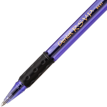RSVP Razzle-Dazzle Ballpoint Pen, (1.0mm) Medium Line, Violet Barrel, Black Ink (BK91RDV-A)