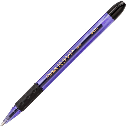 RSVP Razzle-Dazzle Ballpoint Pen, (1.0mm) Medium Line, Violet Barrel, Black Ink (BK91RDV-A)