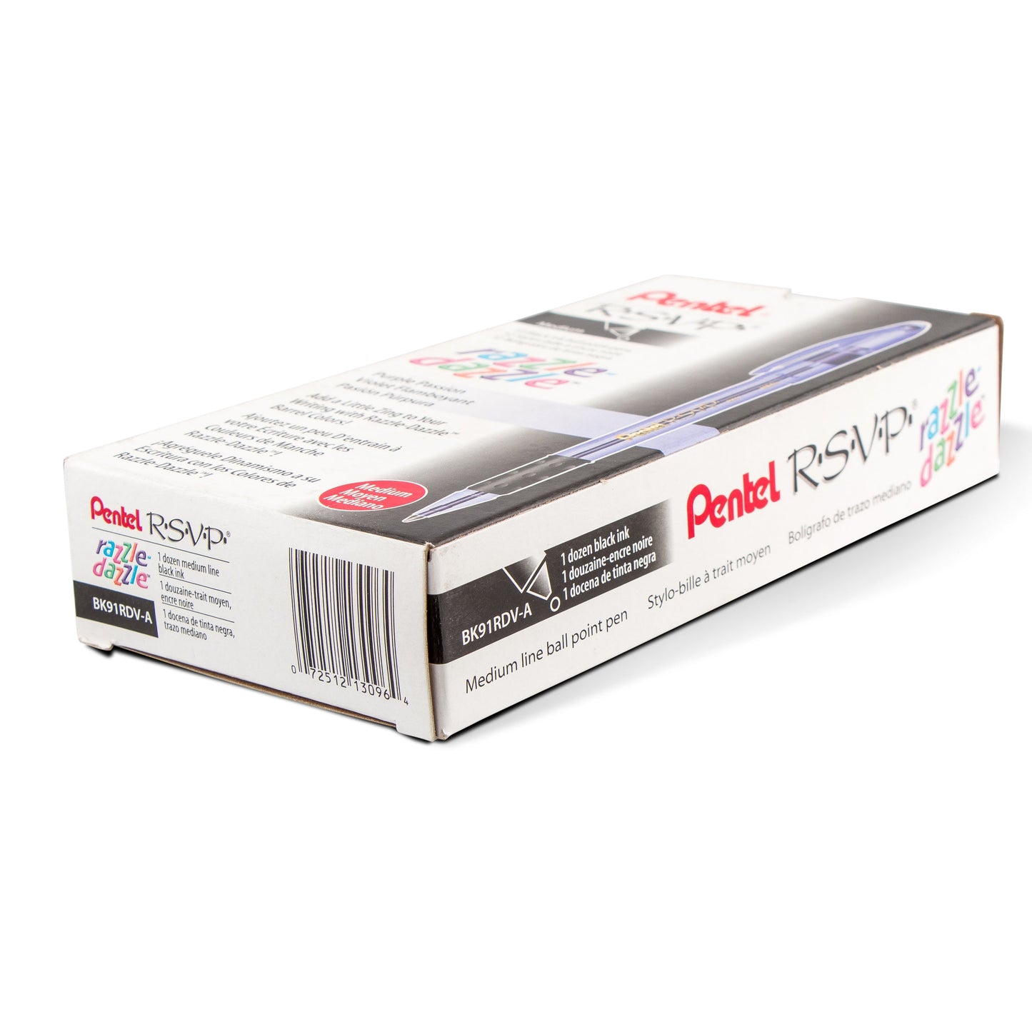 RSVP Razzle-Dazzle Ballpoint Pen, (1.0mm) Medium Line, Violet Barrel, Black Ink (BK91RDV-A)