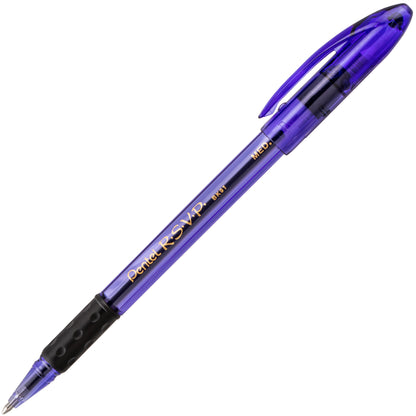 RSVP Razzle-Dazzle Ballpoint Pen, (1.0mm) Medium Line, Violet Barrel, Black Ink (BK91RDV-A)