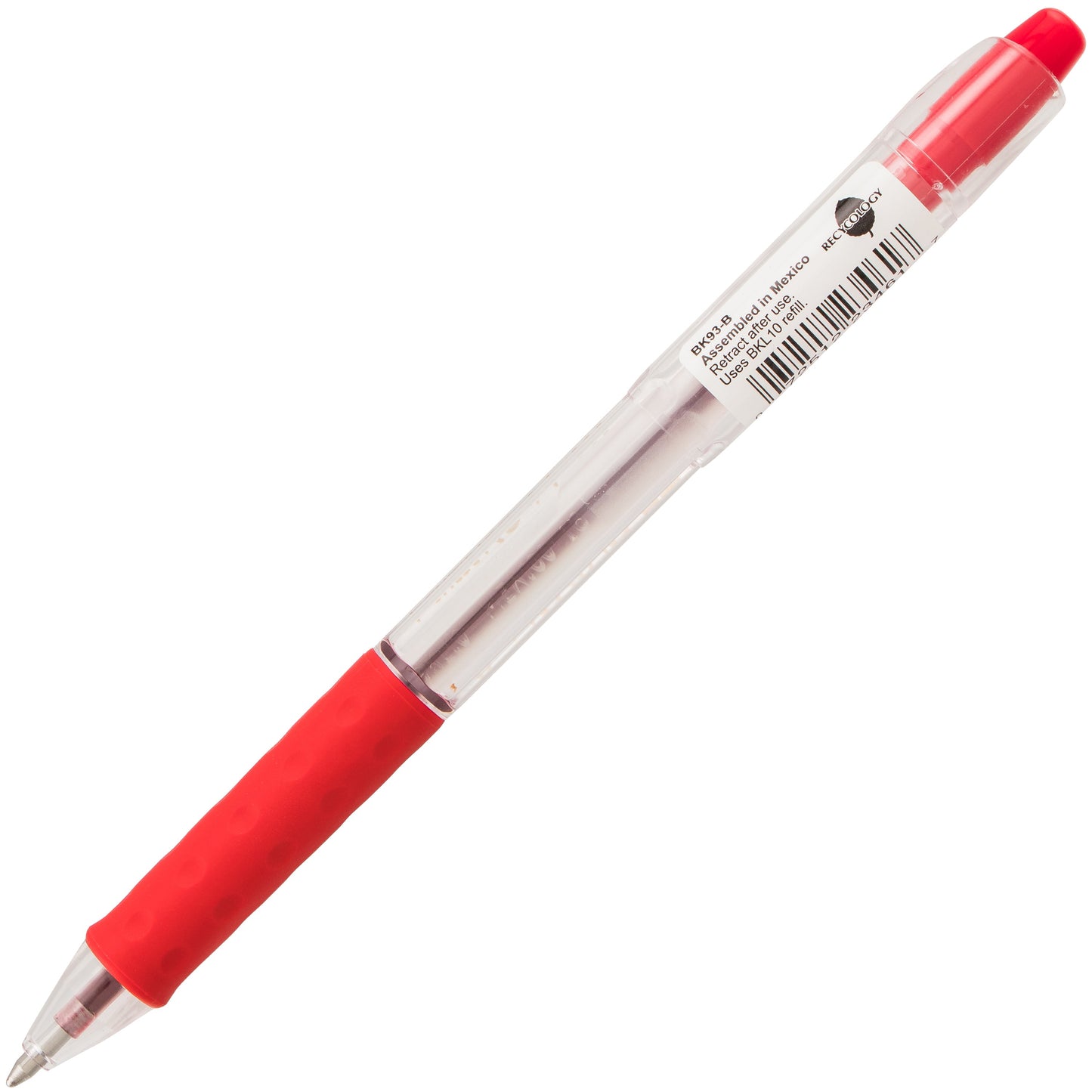 RSVP RT Retractable Ballpoint Pen, (1.0mm) Medium Line, Red Ink (BK93-B)