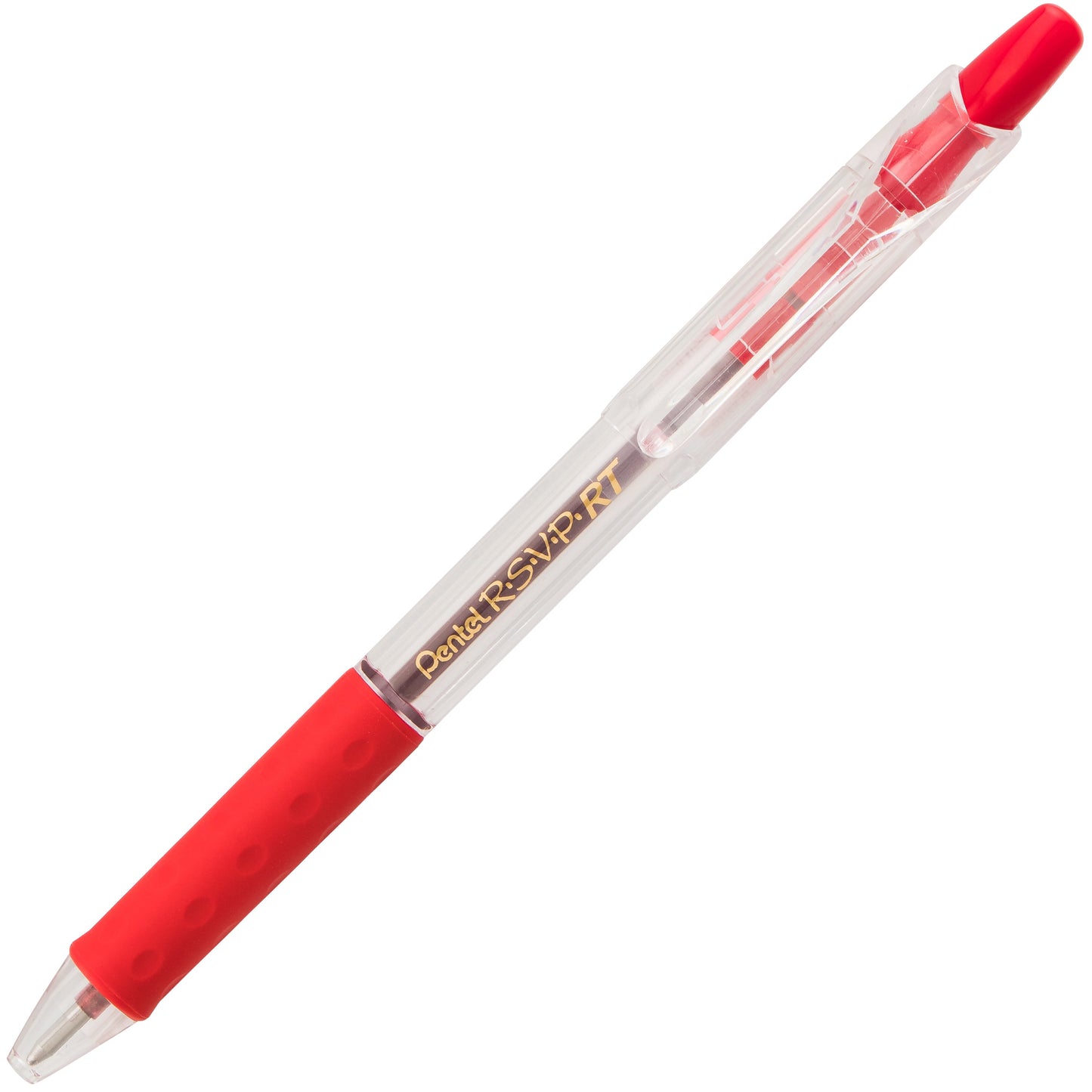 RSVP RT Retractable Ballpoint Pen, (1.0mm) Medium Line, Red Ink (BK93-B)