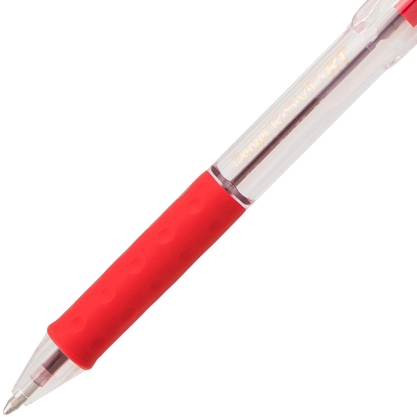 RSVP RT Retractable Ballpoint Pen, (1.0mm) Medium Line, Red Ink (BK93-B)