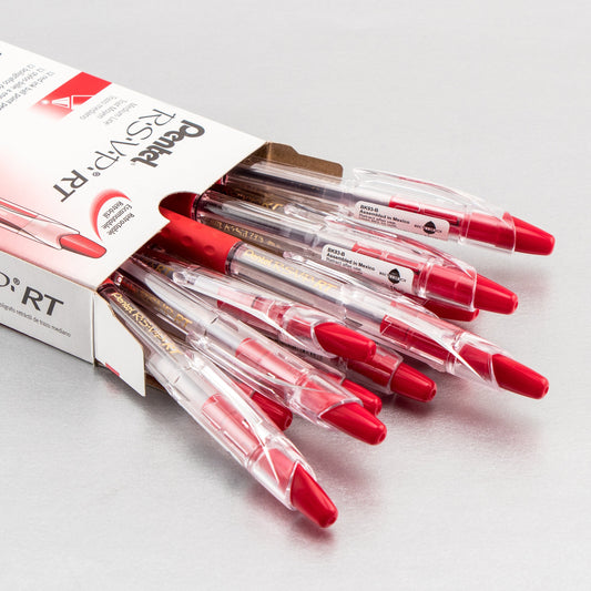 RSVP RT Retractable Ballpoint Pen, (1.0mm) Medium Line, Red Ink (BK93-B)
