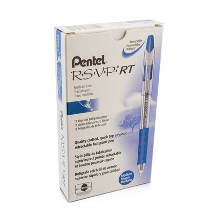 Pentel RSVP RT Retractable Ballpoint Pen, (1.0mm) Medium Line, Blue Ink (BK93-C), 48 Dozen