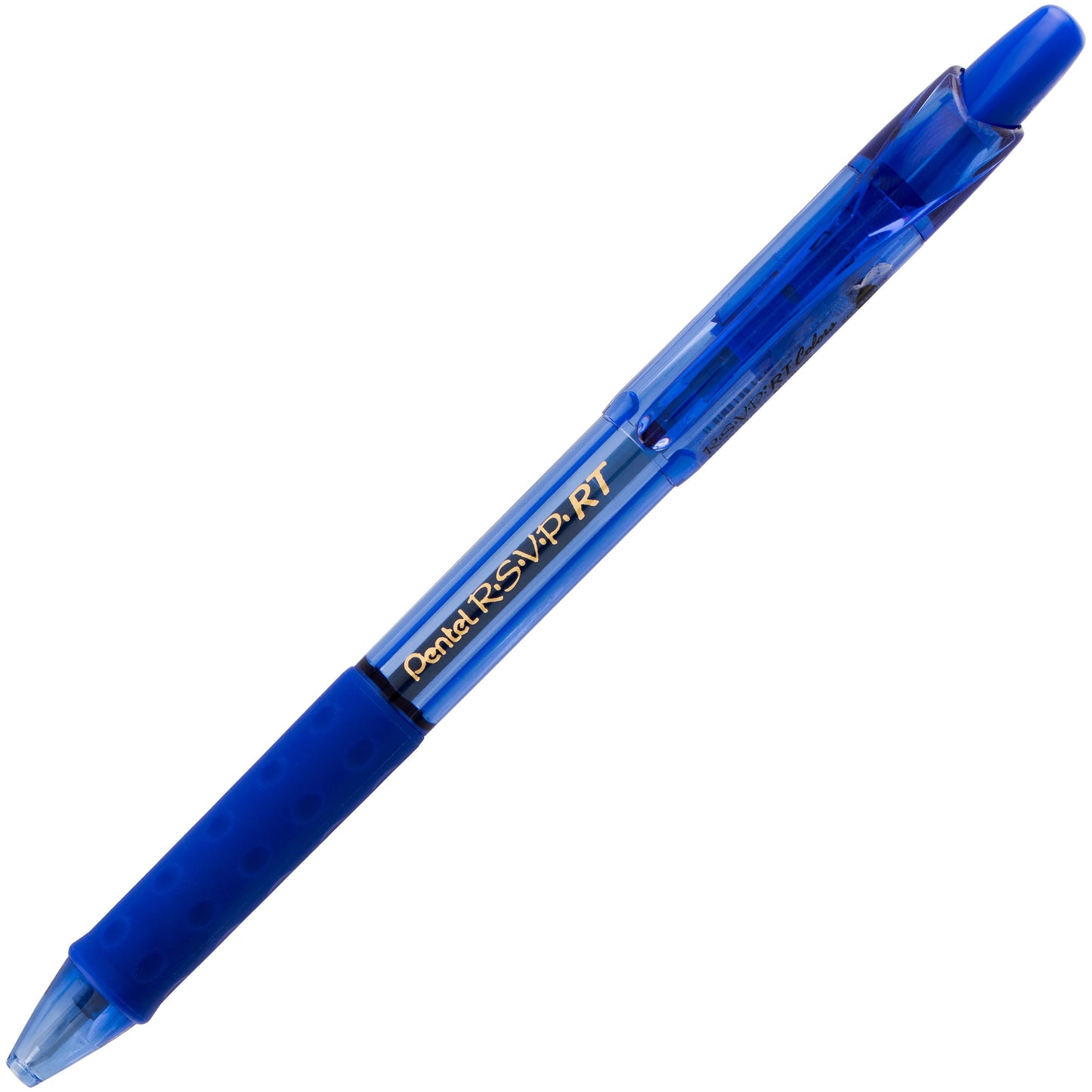 RSVP RT COLORS Retractable Ballpoint Pen, (1.0mm) Medium Line, Blue Barrel, Blue Ink (BK93CRC-C)