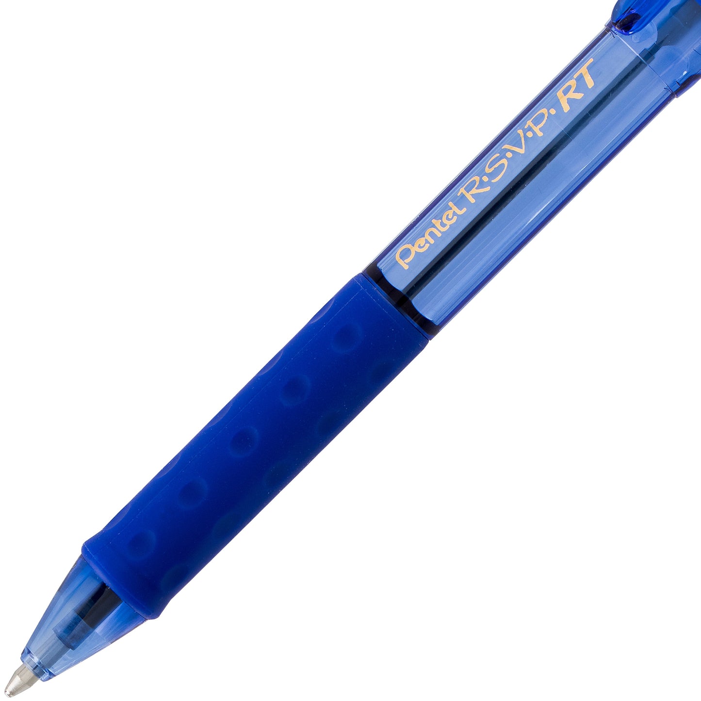 RSVP RT COLORS Retractable Ballpoint Pen, (1.0mm) Medium Line, Blue Barrel, Blue Ink (BK93CRC-C)