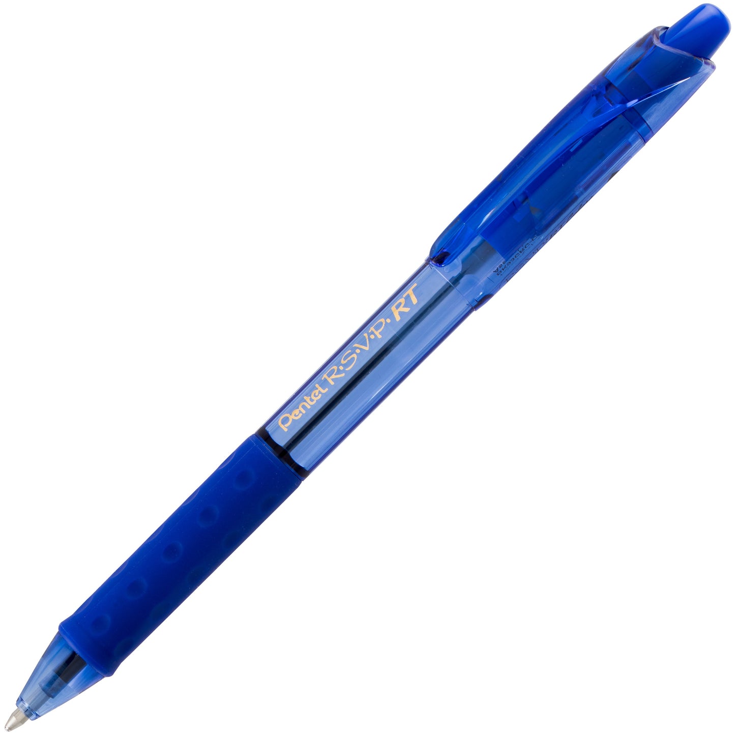 RSVP RT COLORS Retractable Ballpoint Pen, (1.0mm) Medium Line, Blue Barrel, Blue Ink (BK93CRC-C)