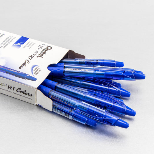 RSVP RT COLORS Retractable Ballpoint Pen, (1.0mm) Medium Line, Blue Barrel, Blue Ink (BK93CRC-C)