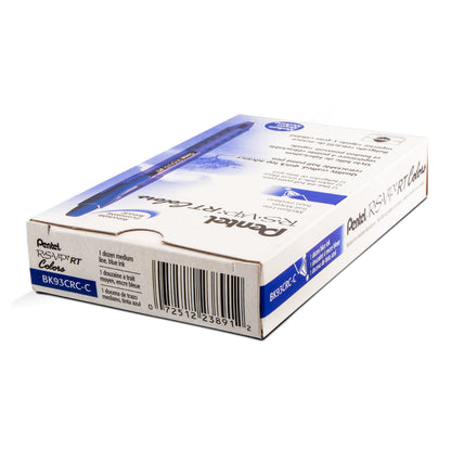 RSVP RT COLORS Retractable Ballpoint Pen, (1.0mm) Medium Line, Blue Barrel, Blue Ink (BK93CRC-C)