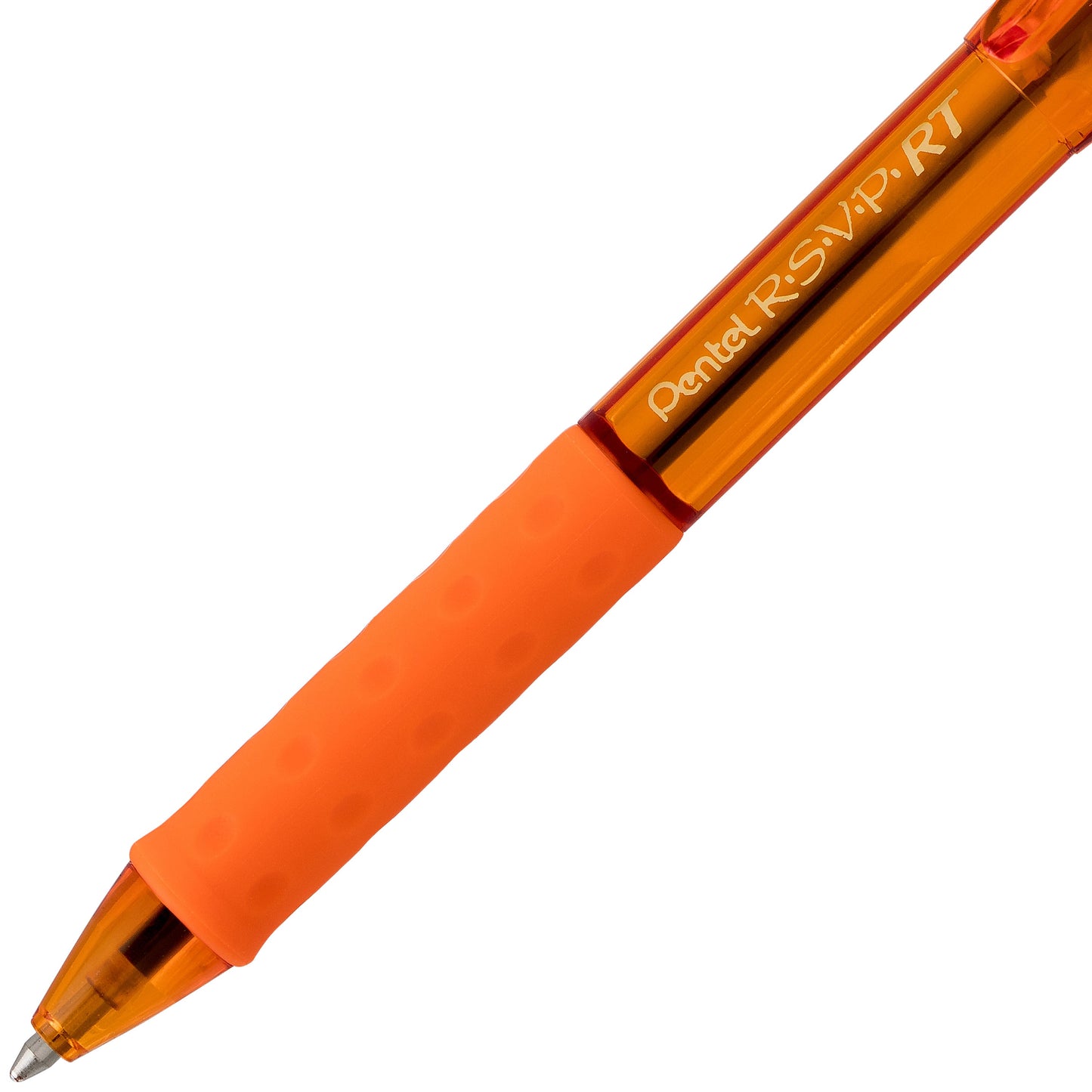 RSVP RT COLORS Retractable Ballpoint Pen, (1.0mm) Medium Line, Orange Barrel, Orange Ink (BK93CRF-F)