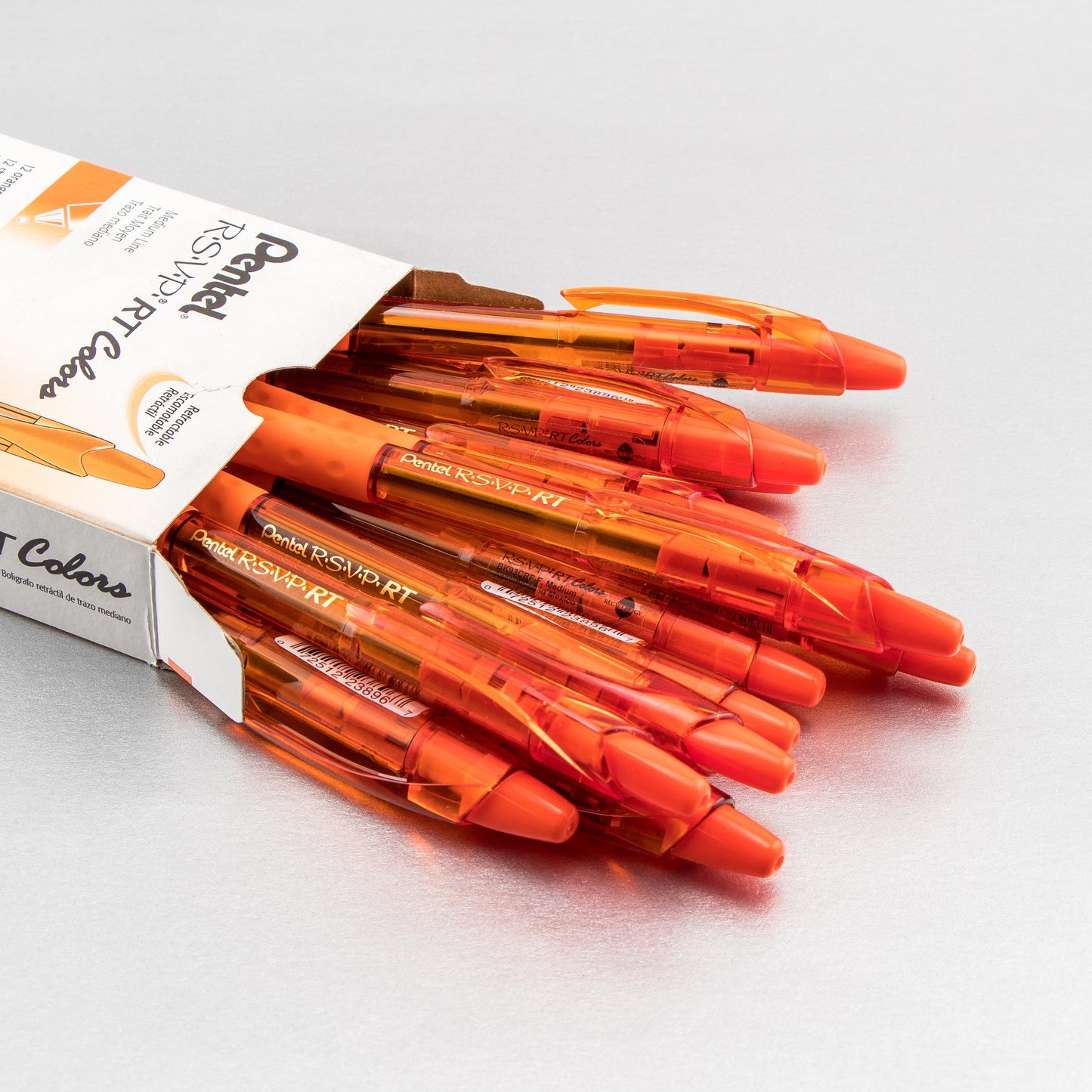 RSVP RT COLORS Retractable Ballpoint Pen, (1.0mm) Medium Line, Orange Barrel, Orange Ink (BK93CRF-F)