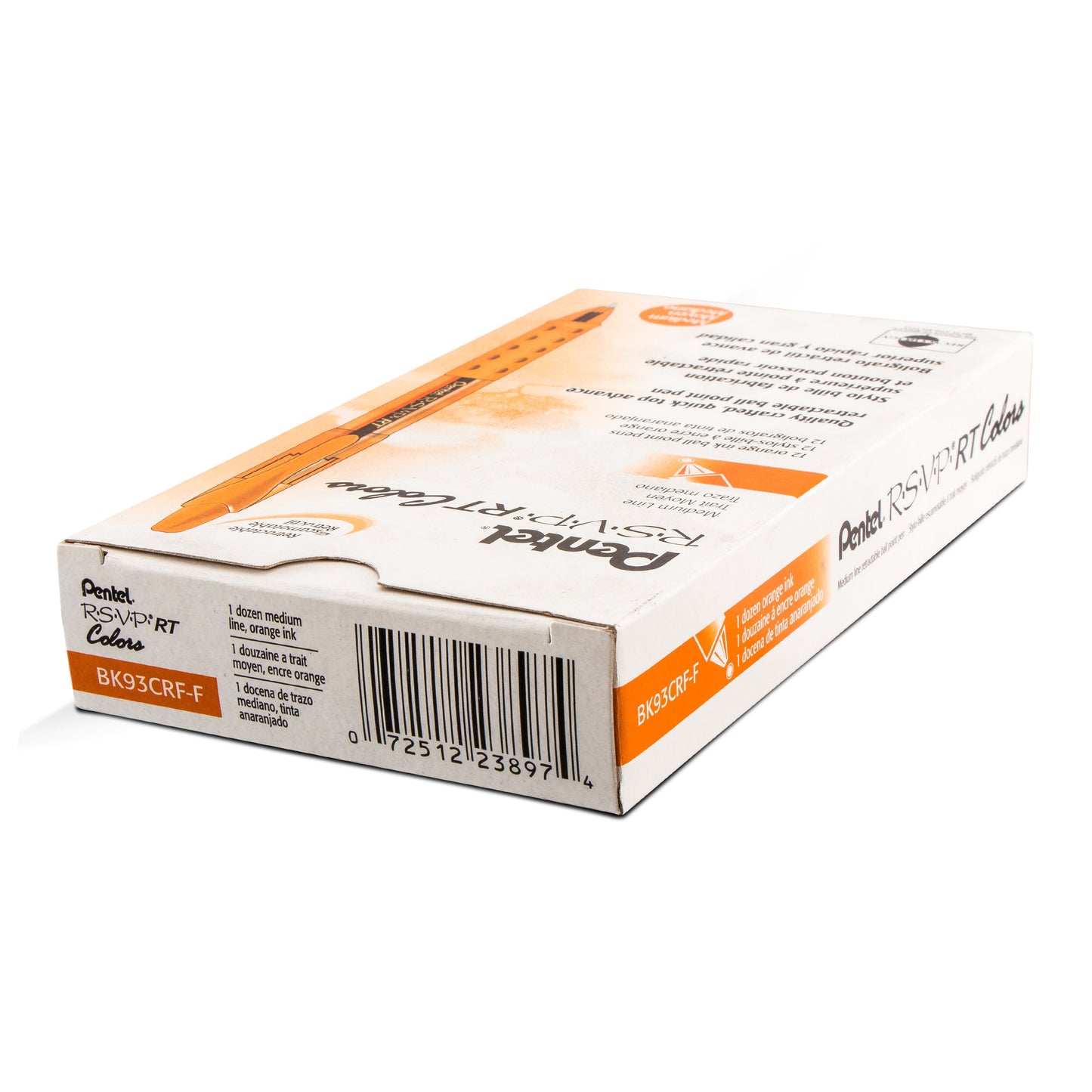 RSVP RT COLORS Retractable Ballpoint Pen, (1.0mm) Medium Line, Orange Barrel, Orange Ink (BK93CRF-F)