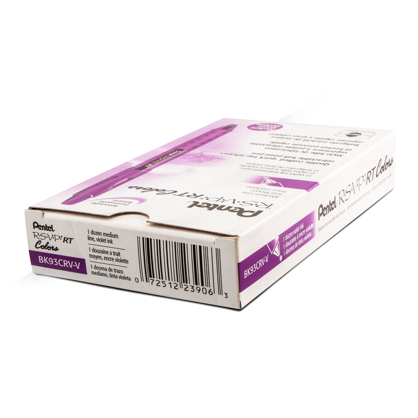 RSVP RT COLORS Retractable Ballpoint Pen, (1.0mm) Medium Line, Violet Barrel, Violet Ink (BK93CRV-V)