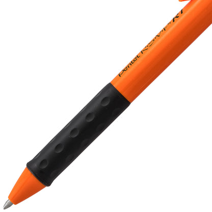 RSVP RT Retractable Ballpoint Pen, (1.0mm) Medium Line, Safety Color Orange Barrel, Black Ink (BK93HDF-A)