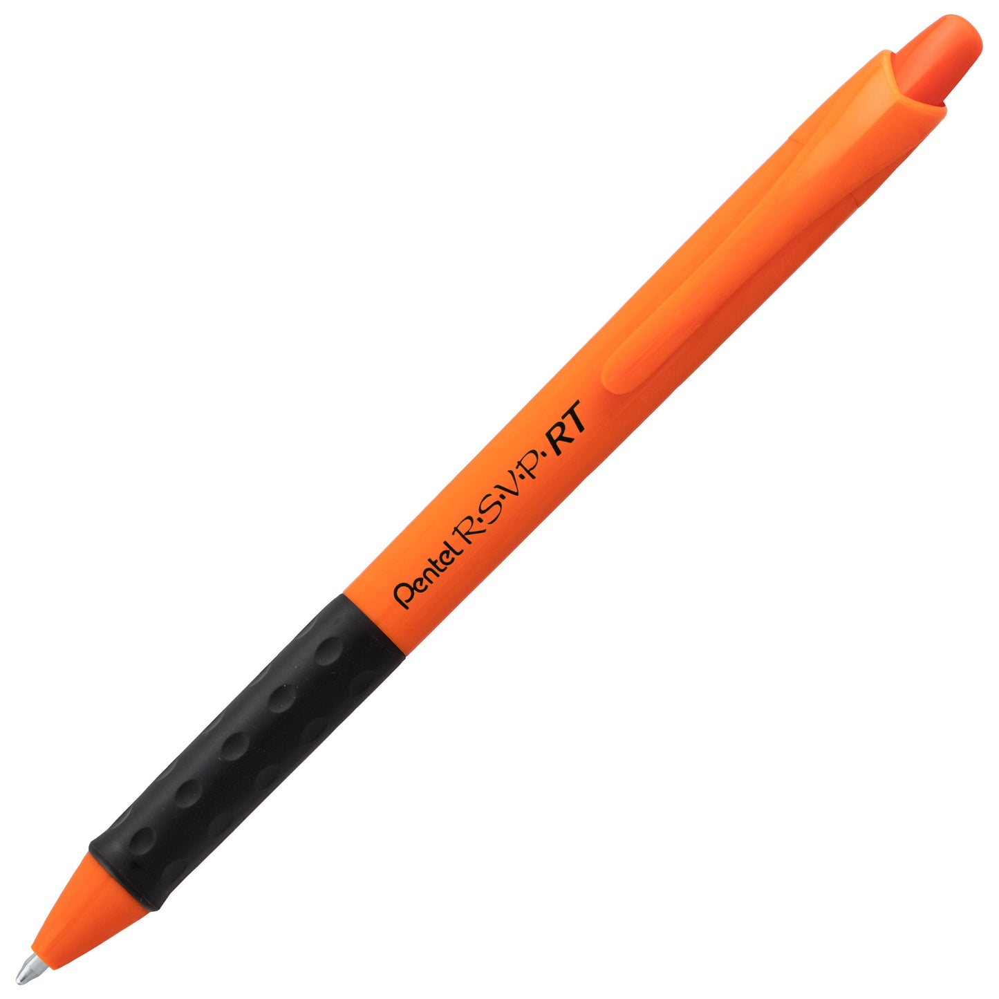 RSVP RT Retractable Ballpoint Pen, (1.0mm) Medium Line, Safety Color Orange Barrel, Black Ink (BK93HDF-A)