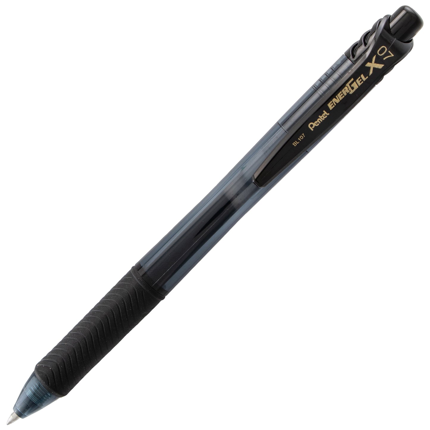 Pentel EnerGel-X Retractable Liquid Gel Pen, (0.7mm) Metal Tip, Black Ink (BL107-A)