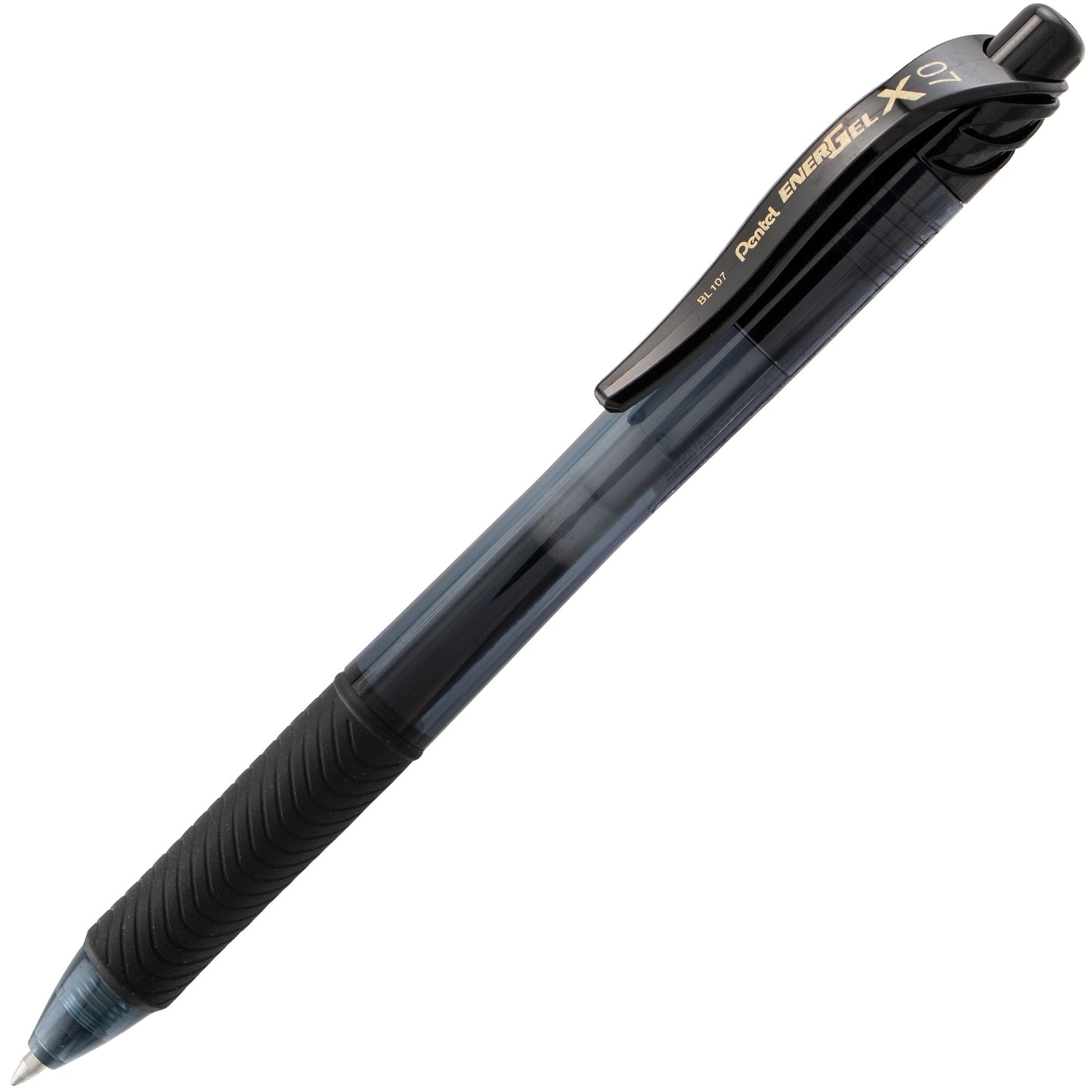 Pentel EnerGel-X Retractable Liquid Gel Pen, (0.7mm) Metal Tip, Black Ink (BL107-A)
