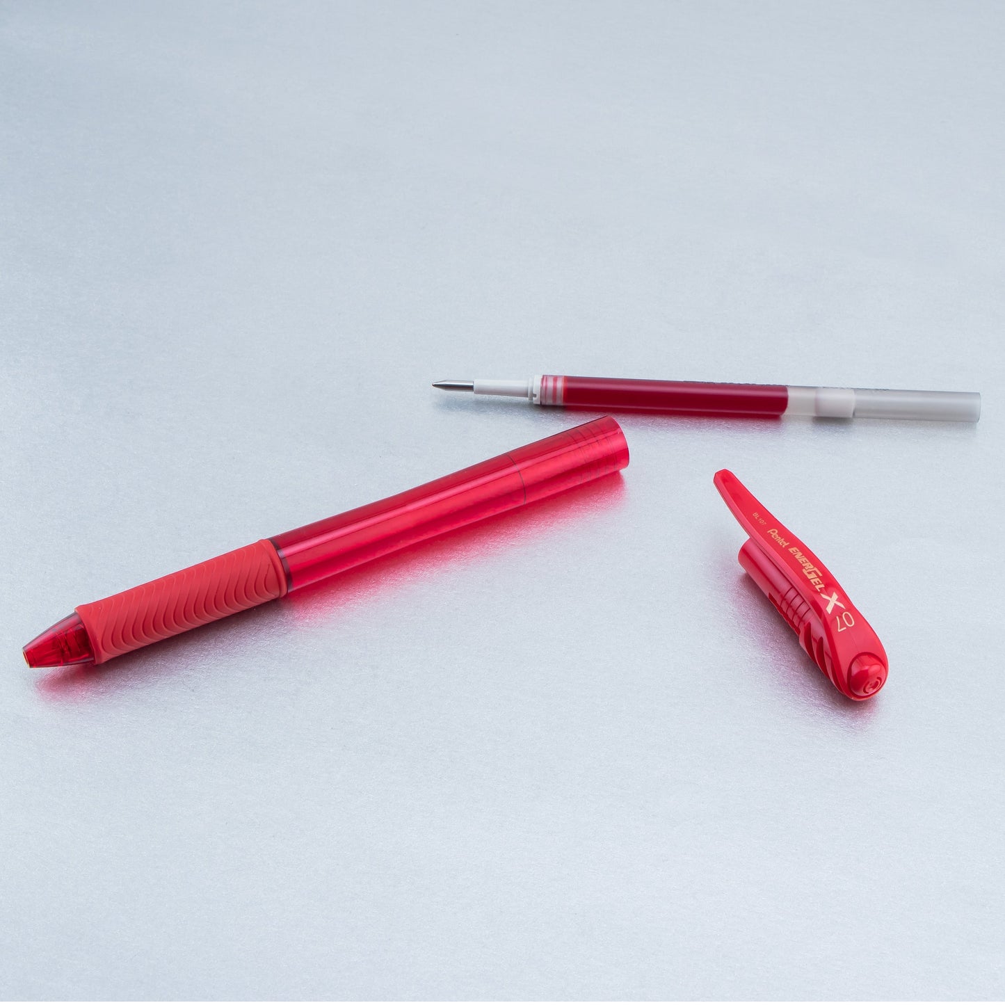 EnerGel-X Retractable Liquid Gel Pen, (0.7mm) Metal Tip, Red Ink (BL107-B)
