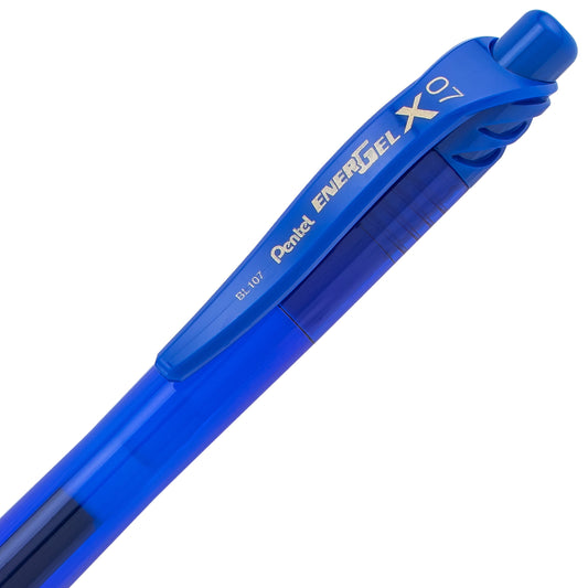 Pentel EnerGel-X Retractable Liquid Gel Pen, (0.7mm) Metal Tip, Medium Line, Blue Ink (BL107-C)
