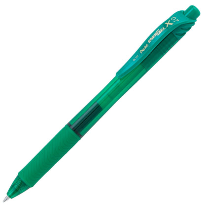 Pentel EnerGel-X Retractable Liquid Gel Pen, (0.7mm) Metal Tip, Medium Line, Green Ink (BL107-D), 48 Dozen