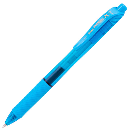 Pentel EnerGel-X Retractable Liquid Gel Pen, (0.7mm) Metal Tip, Medium Line, Sky Blue Ink (BL107-S)