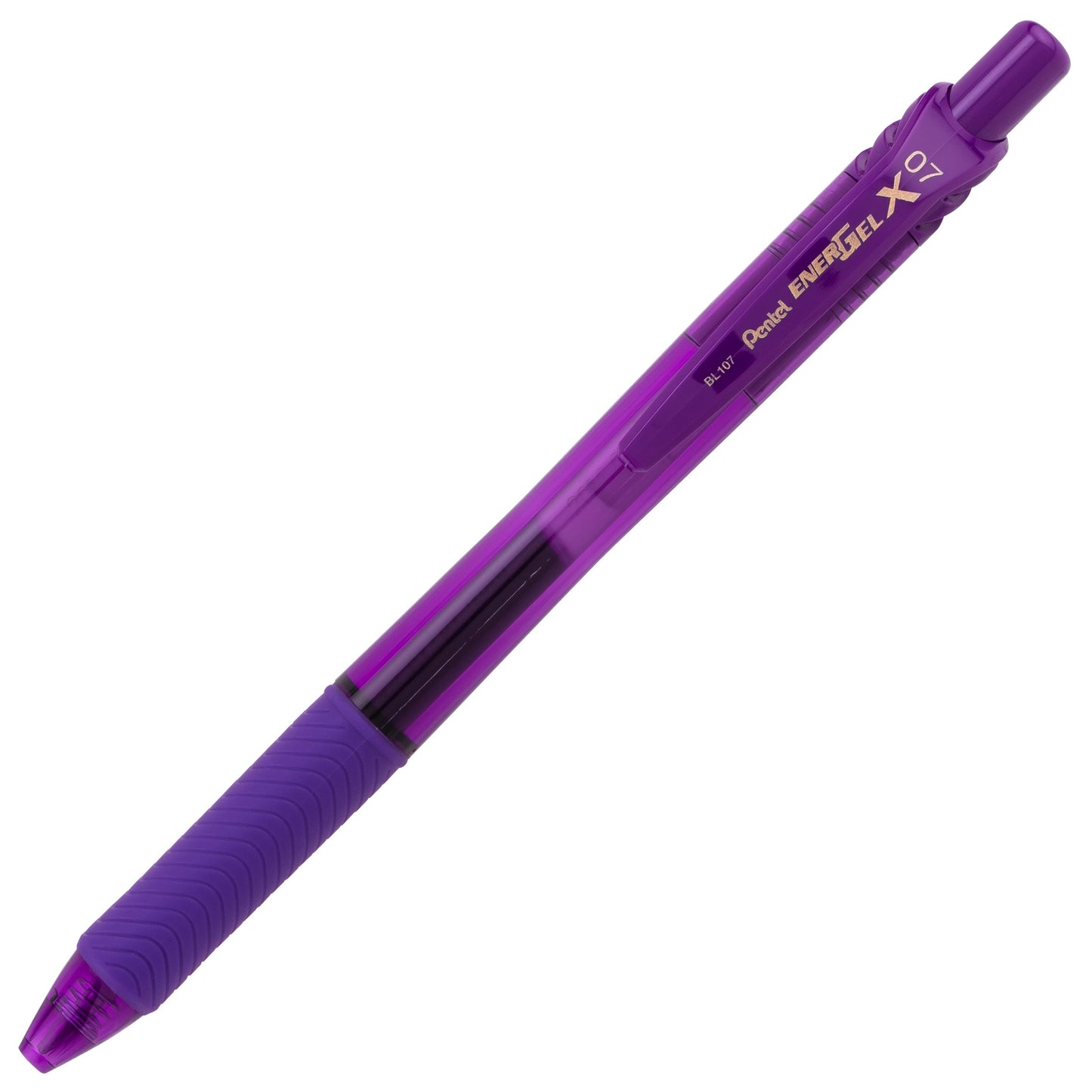 Pentel EnerGel-X Retractable Liquid Gel Pen, (0.7mm) Metal Tip, Medium Line, Violet Ink (BL107-V)